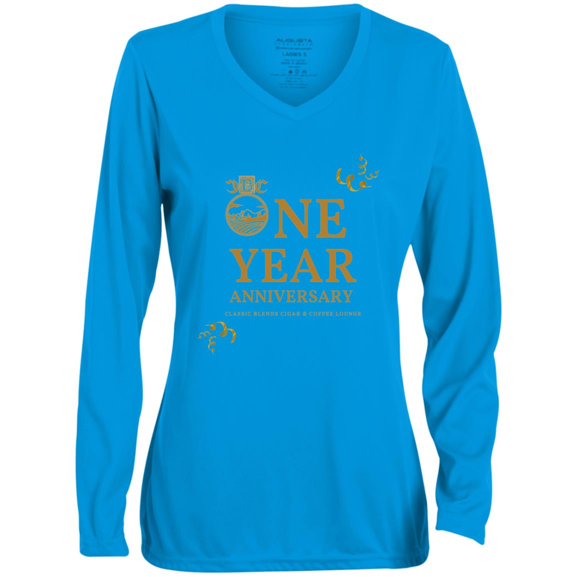 1788 Ladies' Moisture-Wicking Long Sleeve V-Neck Tee